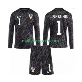Maillot de Foot Croatie DOMINIK LIVAKOVIC 1 Gardien Enfant Troisieme 2024 ML